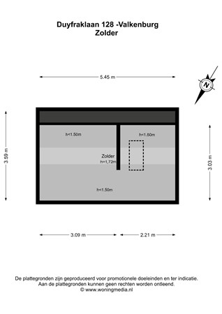 Floorplan - Duyfraklaan 128, 2235 TV Valkenburg